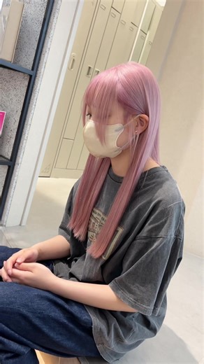 いちごミルクカラーで魅力的な髪色に