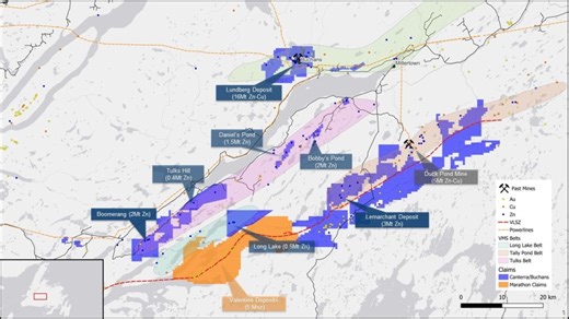 Canterra Minerals Acquires Past Producing Buchans Mine, Lundberg Deposit and Other Critical and Precious Metals Projects in Newfoundland