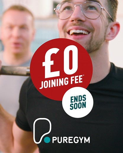 5.5K views · 17 reactions | Get £0 joining fee at PureGym with code ZEROJF. Excludes selected gyms. Hurry, offer ends Midnight! Train with confidence at the UK's favourite gym. | PureGym | Facebook