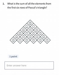 What is the sum of all the elements from the first six rows of ... | Filo