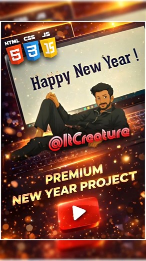 Happy New Year 2025 🎉 | HTML CSS JavaScript Animation #shorts