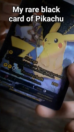 My rare black card of Pikachu #pikachu #pokemoncards #viral
