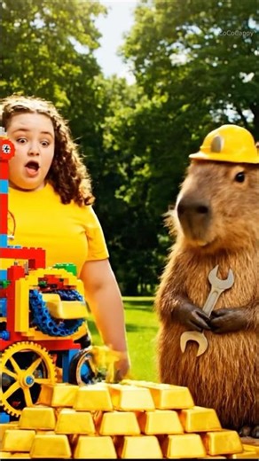 The LEGO Gold Machine Prank: Greedy Emma’s Stinky Surprise! #capybara