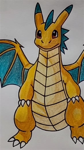 Mega dragonite pokemon drawing #shorts #ytshorts #fireanddesire_4444 #dragonite #pokemon