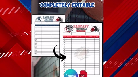 Fantasy Football Draft & Roster Sheets   Bonus Bye Week Calendar | Printable PDF and Editable Canva Template | Digital Download - Etsy