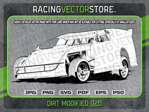 Dirt Track Modified Race Car Highly Detailed Vector Image in .svg .eps .pdf .png .jpg .psd - Etsy Australia