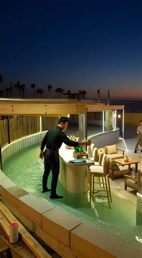 Ultra Luxury Pool Bar Transformation ✨ From Empty Space to Futuristic Resort 🌴