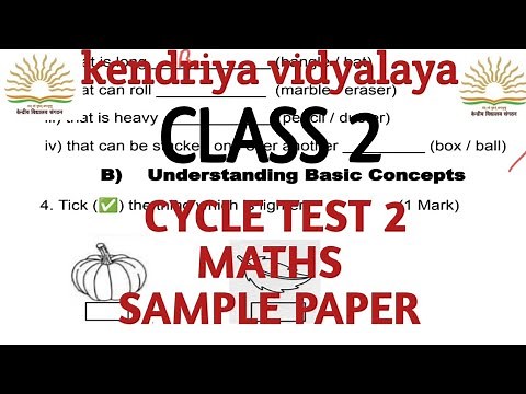 MATHS CYCLE TEST 2/CLASS 2/QUESTION/SAMPLE PAPER/KV/KVS #class2 #cycletest #kvexam #maths #mathstest