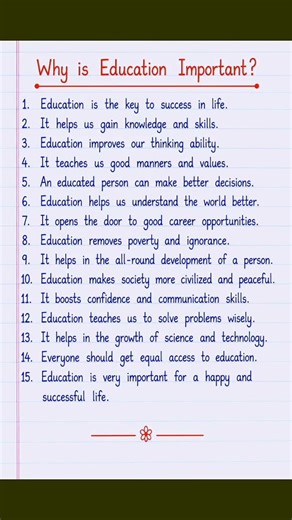 Why is Education Important? 📚 | 15 Lines on Education | Education Awareness Short Video