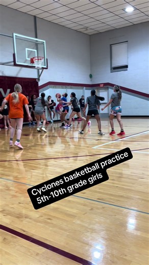 Tri State Lady Cyclones basketball practice. The girls do this 3v3 drill every practice. It’s a good way for the girl to incorporate what they’ve learned in practice in a real game simulation. It also helps the younger girls as they get reps with the older girls. 7/8th cyclones are playing in Pratt Kansas this weekend, let’s go! #basketball #fyp #kansas #oklahoma #texas