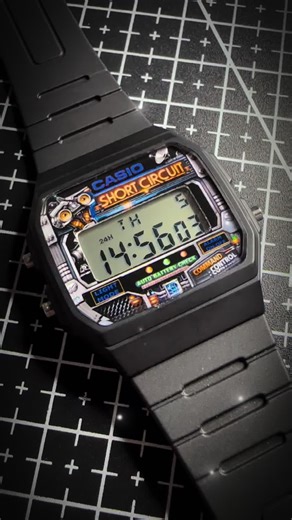 ⚡️Retro tech meets movie nostalgia! This custom Casio F-91W faceplate is inspired by the iconic vibes of Short Circuit 🤖🔋—a tiny tribute to the lovable robot energy of the classic film. Perfect for fans of vintage watches, 80s sci-fi, and unique modded timepieces. #CasioF91W #WatchMod #ShortCircuit #WatchTok #80sMovies