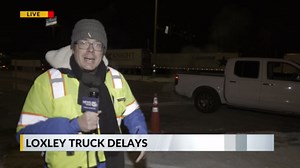 Highway 59 becomes cargo truck parking lot as I-10 closes heading to Florida