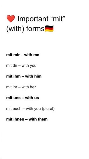 🇩🇪 Master “mit” (with) in German ❤️