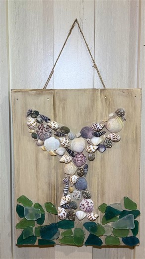 18K views · 238 reactions | Seashell & Sea Glass Mermaid Tail Dollar Tree DIY Beach Sign #BeachDIY #dollartreediy | Crafty Beach | Facebook
