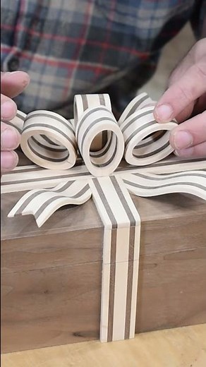 Wrap a Box with a Wooden Ribbon YouTube #Shorts