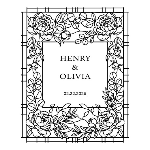 Stained Glass Welcome Wedding Sign Digital Template - Etsy