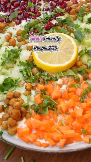 Vishnu Vky on Instagram: "Comment VEG to get the list 📝 PCOD Recpie 2/10 Ingredients &Macros ⬇️ Calories: 453 kcal Protein: 34.6 g Carbohydrates: 60.9 g Fat: 7.1 g Ingredients Greek yogurt (200 g), dry roasted chickpeas (70 g), cucumber (25 g), carrot (25 g), onion (30 g), pomegranate seeds (50 g), mint chutney (20 g) (This recipes will not heal pcod but helps not to worsen it more have some consciousness on what you’re eating) <pcod ,diet ,recpie, easydiet ,healthy food ,pcod diet plan fatloss