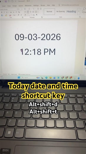 Today date and time shortcut key #shortcutkeys #windows #computer