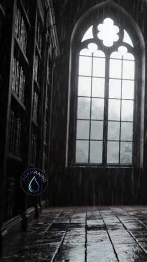 Rain in the Old Library | ASMR Rain & Turning Pages