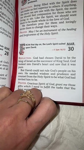 March 30 daily meditations with the Holy Spirit