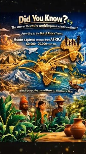 The Origin of Humanity 🌍 | Out of Africa Theory Explained in 60 Seconds! #shorts