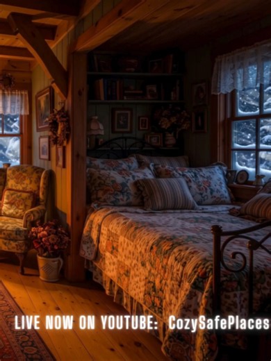 Cozy Cabin Ambience: Snowstorm Log Cabin with Roaring Fireplace (Sleep & Relax)