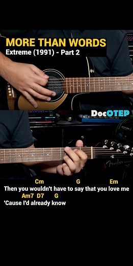 34K views · 533 reactions | More Than Words - Extreme (1991) Easy Guitar Chords Tutorial with Lyrics Part 2 SHORTS REELS  #DocOTEPStudio #Guitar #GuitarTutorial #ChordsAndLyrics | Doc OTEP Studio | Facebook
