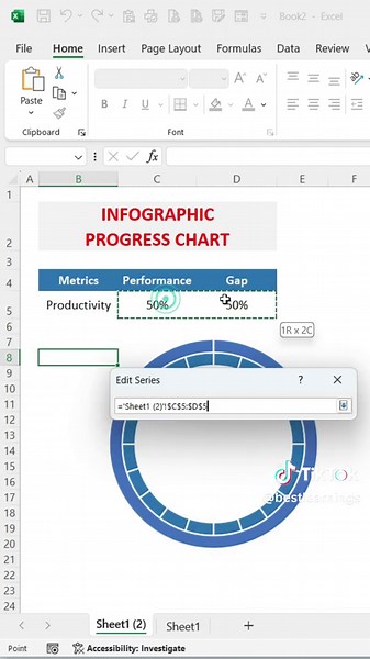 Create Infographic Progress Chart in Excel Tutorial