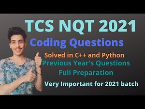 TCS NQT - Very Important Coding Question | Previous Year TCS NQT Coding Questions in C++ and Python