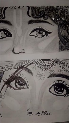 Shree Krishna Drawing ❤️🙏🎨🖌️// Easy Shree Krishna Drawing 🥰🎨//lord krishna eyes drawing #vecna