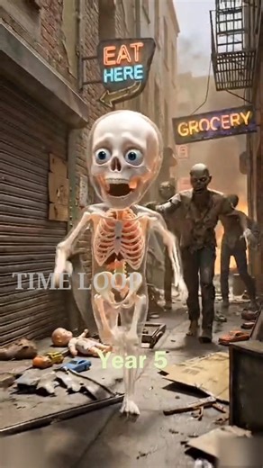 What happens? If you raised between Zombies | Loop films #skeleton #shorts #facts #aivideo #earnbyai