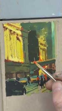 New York Street Painting in Gouache