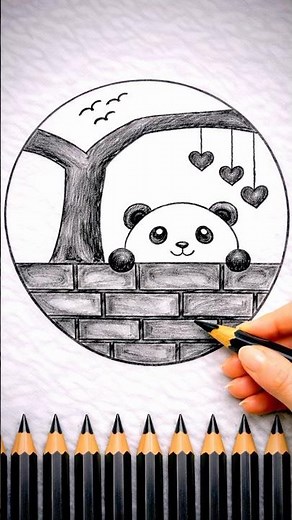 ✨ Quick & Easy Cute Panda Drawing 🐼💖