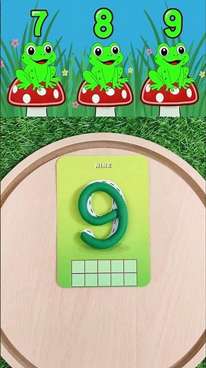 Number 9 with Playdoh! Count to 9 | Nine Frogs Number Song #pinkfong #toddlerlearning #shorts