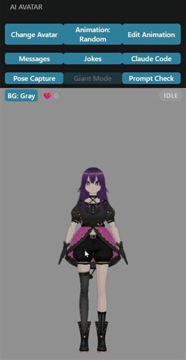 English explanation below. 👇いつもうちの子と一緒にいたい全ての方へ！AI Avatarは、うちの子(自分のVRoid(VRM))が、AI ChatやEnterキーでアニメーションする無料アプリです。😊Chrome(Edge)やVS Codeで動きます。アニメーションエディタつき。v7公開！・ポーズキャプチャ・ポジティブ/ネガティブチェック・プロンプトチェック・その他For everyone who wants to be with their avatar anytime!AI Avatar is a free app where your VRoid (VRM) avatar animates through AI chat and the Enter key. 😊Works in Chrome (Edge) and VS Code.It includes an animation editor.v7 Release!・Pose Capture・Positive/Negative Checker・Prompt Checker・and moreVS C