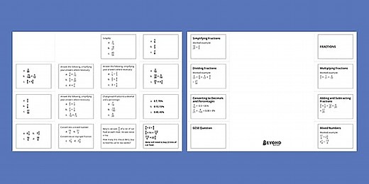 Foldable Fractions Revision Worksheet