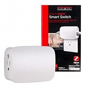 Enbrighten Zigbee Switch, Dual Outlet Control Plug-In, Pairs Directly with Echo 4th Gen/Echo Show 10 (All)/Echo Studio/Echo Plus (All)/Eero Pro 6, White, 43094