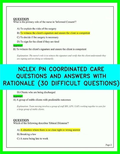 2026 NCLEX PN Coordinated Care 🩺 30 Hardest Questions and Rationales to Pass Your Exam 🚀
