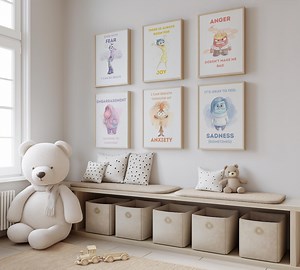 Inside Out Inspired Emotion Posters Set, Kids Affirmation Wall Art, Nursery Room Decor, Emotional Learning Prints (digital Download) - Etsy