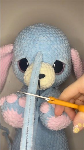 Sewing Face Details 🧵🪡 #crochet #sewing #embroidery