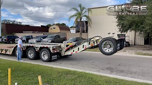 362 reactions · 64 shares | We're showing off a 55-Ton 3+1 Lowboy with a Peterbilt color-matched "Harvest Gold" powder coat and 'Terra Brown' accents! Includes operation of our hydraulic flip neck extension and stinger! #GlobeTrailers #Trucking #Trailer #HeavyHaul #HeavyEquipment #Lowboy | Globe Trailers | Facebook