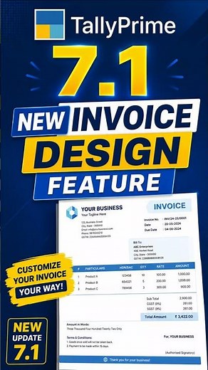 Tally Prime 7.1 New Invoice Designs Feature