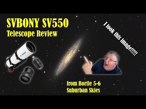 SVbony SV550 Telescope with 1x Field Flattener & CAA review under Bortle 5-6 suburban skies.