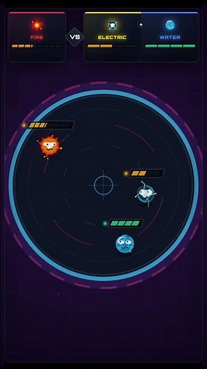 Fire vs Electric & Water simulation, Bouncing Element #simulation #bouncyballs #elementalbattle