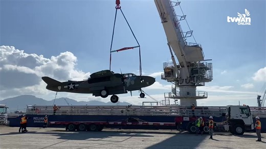 #Local The historic Douglas A-20 Havoc bomber aircraft has returned to its home in Port Moresby. The aircraft arrived on board the Australian Defence Vessel Reliant. Read More: https://tvwan.com.pg/news/4817 #DouglasA20Havoc #HellNPelicanII #PortMoresby #PNGAustraliaRelations #WWIIHistory #SharedHistory #papuanewguinea #tvwannews | TVWAN Online