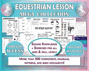 The Equestrian Lesson Mega Collection - Horse Diagrams, Worksheets, Arena Exercises, Patterns, Riding Lesson Plans, and More - Etsy