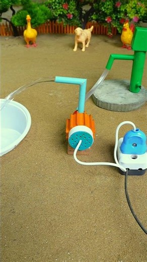 Mini hand pump project water with supply motor drinks sheep duck farm #waterpump #shorts #585