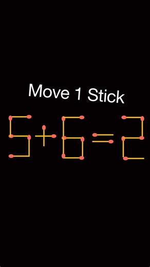 Move 1 matchstick to make equation true #matchstick #matchsticks #reels | Math Puzzle