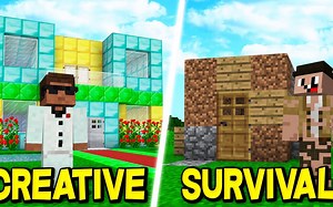 【UnspeakableGaming】在Minecraft中创造模式VS生存模式！