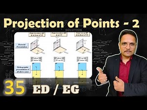 2 - Projection of points (Basics, Drawing Process & Solved Example) Explained in Engineering Drawing